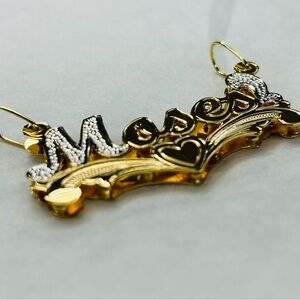 Gold and Silver Nameplate Earrings